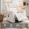 Korser Swivel Rocker Recliner Chair With Massage, Heating, USB Charging And Storage