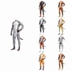 Krdevn Men 3D Animal Cosplay Bodysuit, Full‑Body Stretch Jumpsuit Costume with Tail for Halloween