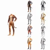 Krdevn Men 3D Animal Cosplay Bodysuit, Full‑Body Stretch Jumpsuit Costume with Tail for Halloween