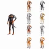 Krdevn Men 3D Animal Cosplay Bodysuit, Full‑Body Stretch Jumpsuit Costume with Tail for Halloween
