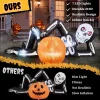 Ktaxon 7' Halloween Inflatables Skeleton Outdoor Halloween Decoration Reclining Skeleton with Pumpkin,Built-In LED Light