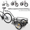 Ktaxon Two-Wheel Bicycle Cargo Trailer, Black, 16 in Inflatable Wheels