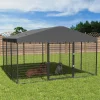 Kullavik Extra-Large Outdoor Dog Kennel, 118 in x 118 in, Heavy-Duty Metal/Steel Enclosure With Waterproof Roof - Black