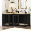 L Shape Corner Dog Crate Furniture For 2 Dogs, 58.7X41.1