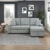 L-Shaped Sleeper Sectional Sofa With Right-Side Storage Chaise And Pull-Out Bed - Gray Fabric
