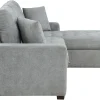 L-Shaped Sleeper Sectional Sofa With Right-Side Storage Chaise And Pull-Out Bed - Gray Fabric