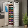 Large-Capacity Multi-Layer Rotating Disinfection Shoe Cabinet With Mirror And Deodorizer - Sizes 66-5 Or 77-6