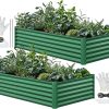 Large Raised Garden Bed Kit 8x4x2ft 2 Pcs Green