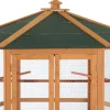 Large Wooden Hexagonal Outdoor Aviary Flight Bird Cage With Covered Roof