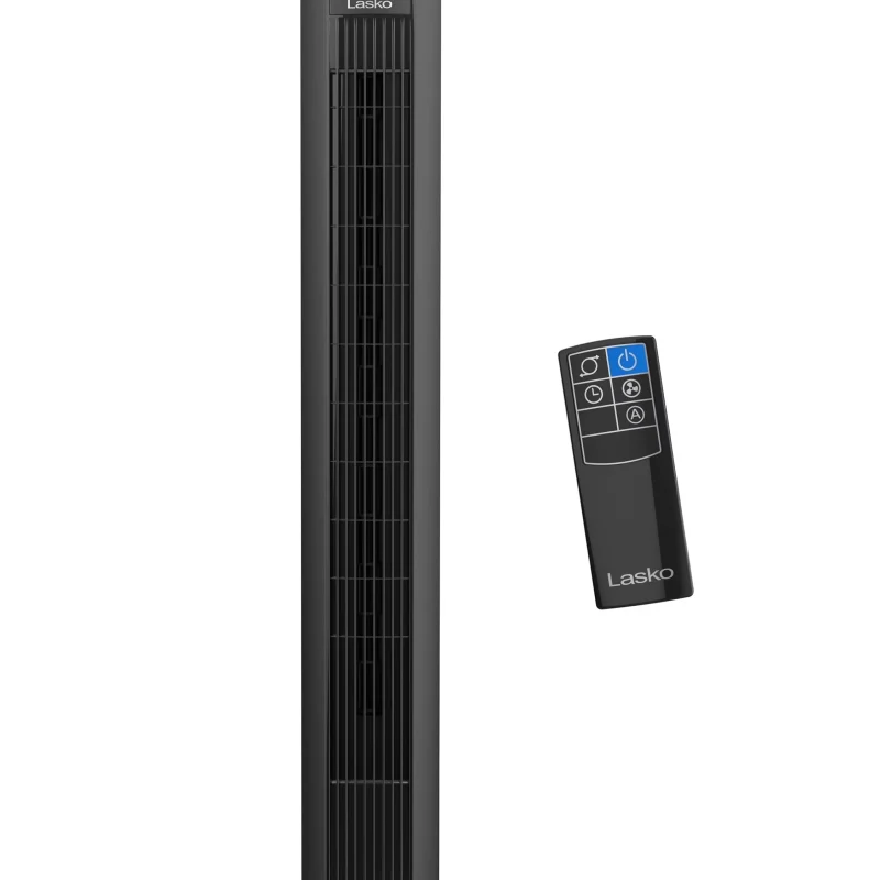 Lasko Xtra Air 48in 4-Speed Oscillating Remote Controlled Tower Fan, Black - T48336