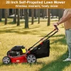 Self-Propelled Gas Push Lawn Mower, 141cc 4-Stroke Engine, 20 Inch Blade, 50L Grass Tank