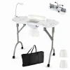LDAILY Portable Nail Table With Electric Dust Collector