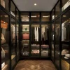 LED-Lit Glass Armoire 47.2in Wide Wardrobe With Full-Glass Doors