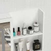 LED Vanity Desk Set With Illuminated Mirror, Stool, 39.4in Wide - White