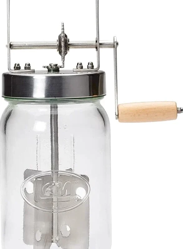 LEM Butter Churner, Stainless Steel, 28 oz Glass Jar - 1226