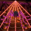 Leyaron Halloween Decorations Outdoor, 350 LED Halloween Spider Web String Lights with 79" Lighted Spider for Outdoor Ga