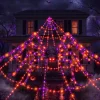 Leyaron Halloween Decorations Outdoor, 350 LED Halloween Spider Web String Lights with 79" Lighted Spider for Outdoor Ga