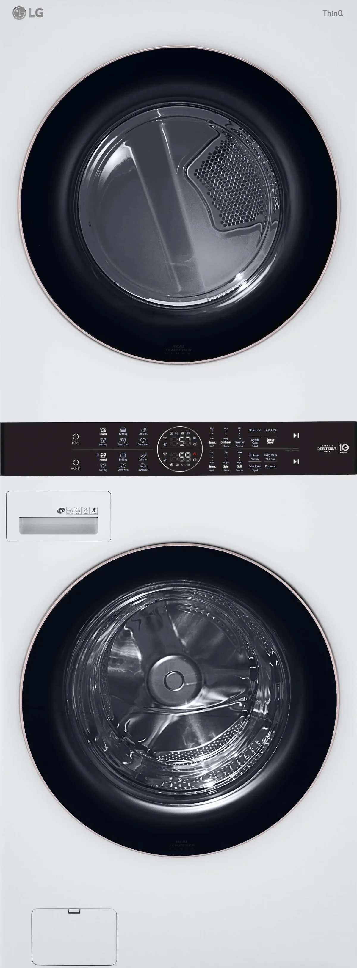 LG WashTower Center Control 4.5 Cu. Ft. Washer And 7.4 Cu. Ft. Electric Dryer - White