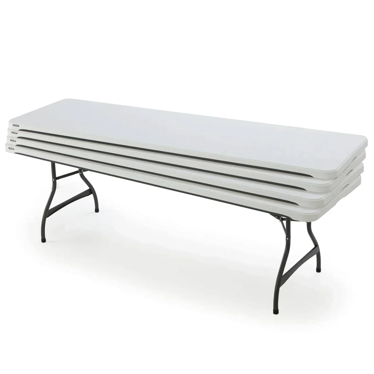 Lifetime Commercial Nesting Folding Table 4-Pack, 96 in. x 30 in., White Granite - 8-Foot