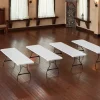 Lifetime Commercial Nesting Folding Table 4-Pack, 96 in. x 30 in., White Granite - 8-Foot