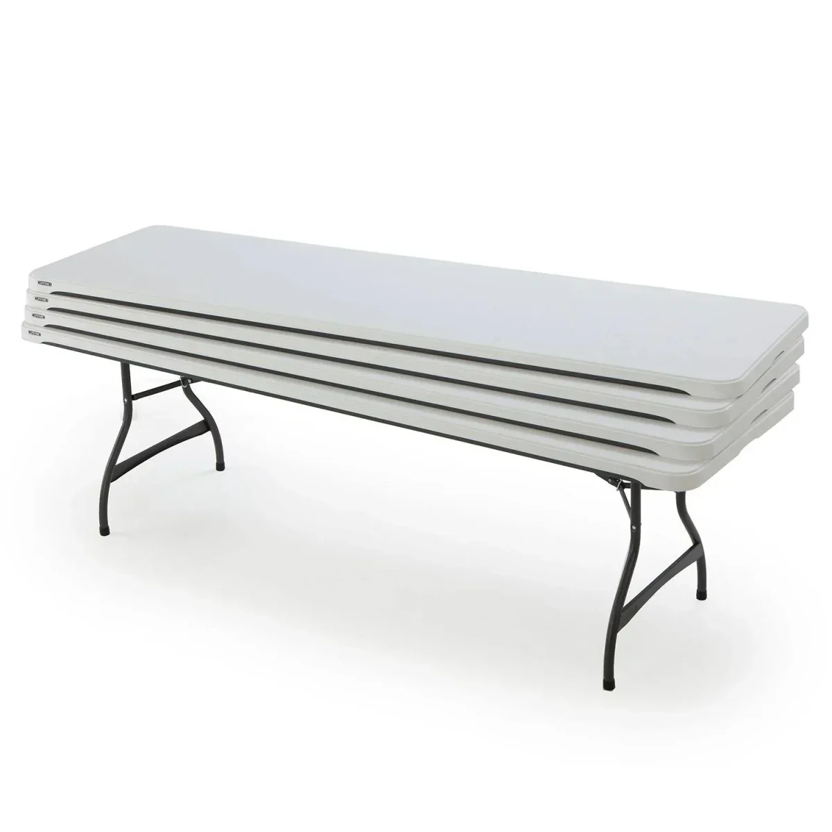 Lifetime Commercial Stacking Folding Tables, White, 4-Pack, 8 ft x 30 in - 80344