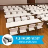 Lifetime Folding Table And Chair Set, 12 8-Foot Tables And 96 Chairs - Pack Of 108