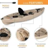 Lifetime Fishing Kayak 10ft 2-Pack With Paddles, UV-Protected HDPE, Tan - Tamarack Angler 100