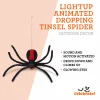 Light-Up Animated Dropping Tinsel Spider Decoration, Black and Red, 2', Halloween by Way To Celebrate