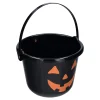 Light-Up Jack-o'-Lantern Trick-or-Treat Bucket, Black, 6.5", Halloween by Way To Celebrate