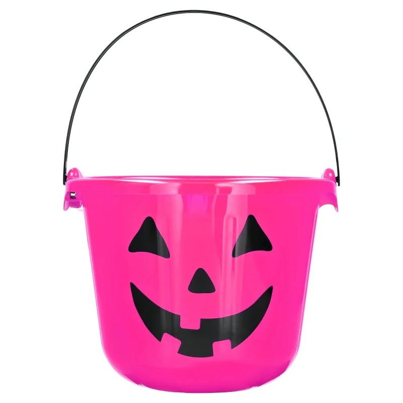 Light-Up Jack-o'-Lantern Trick-or-Treat Bucket, Pink, 6.5", Halloween by Way To Celebrate