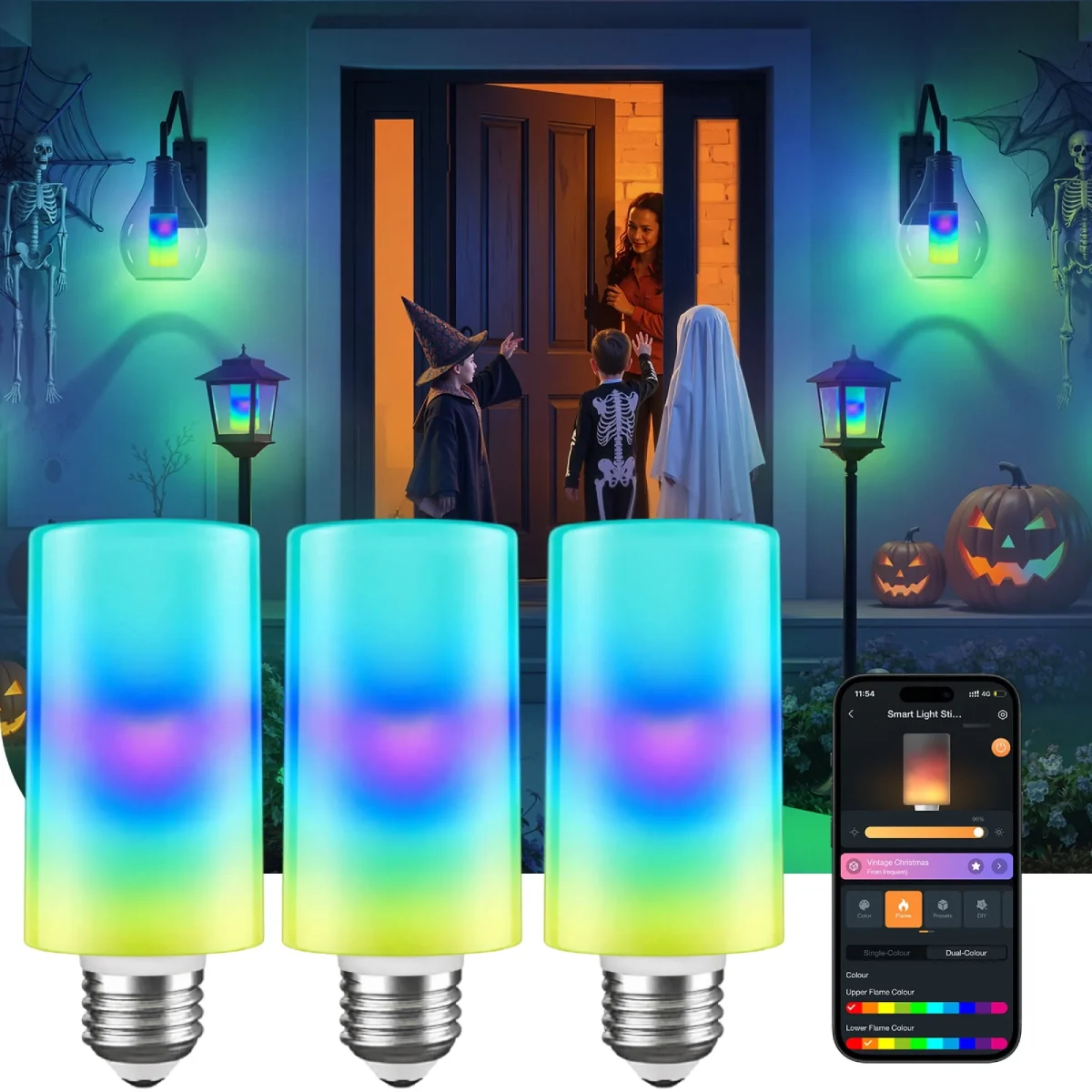Linkind Smart Light Stick, Flame, Color and White Smart Light Bulb, 800lm, Works with AiDot, Alexa, Apple Home, Google H
