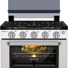 Liquefied Petroleum Gas Stove Oven Combo, 21 in High, 3 Burners, 1.8 cu ft