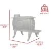 Logwood Cast Iron Wood Stove, 900 Sq. Ft., EPA Exempt - 1269E