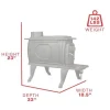 Logwood Cast Iron Wood Stove, 900 Sq. Ft., 54,000 BTUs