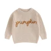 Loicainy Toddler Baby Boy Girl Halloween Knit Sweater 3 6 9 12 18 24 Months 2T 3T Long Sleeve Crewneck Letter Embroidery