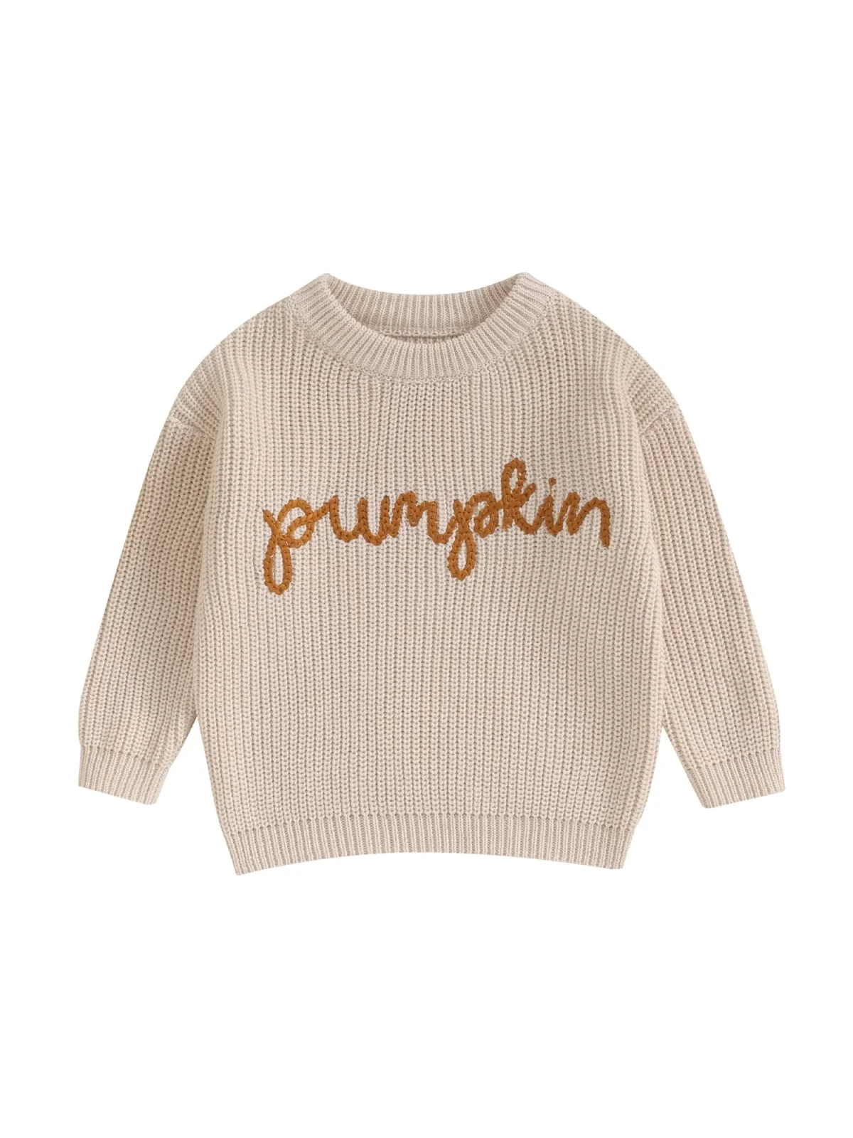 Loicainy Toddler Baby Boy Girl Halloween Knit Sweater 3 6 9 12 18 24 Months 2T 3T Long Sleeve Crewneck Letter Embroidery