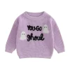 Loicainy Toddler Baby Boy Girl Halloween Knit Sweater 3 6 9 12 18 24 Months 2T 3T Long Sleeve Crewneck Letter Embroidery