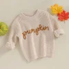 Loicainy Toddler Baby Boy Girl Halloween Knit Sweater 3 6 9 12 18 24 Months 2T 3T Long Sleeve Crewneck Letter Embroidery