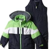LONDON FOG Big Boys 2-Piece Colorblock Snow Bib And Jacket Snowsuit