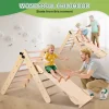 Lookfly 8-in-1 Foldable Pikler Triangle Climbing Set With Ramp - Natural-Color Or Multicolor