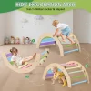 Lookfly 8-in-1 Foldable Pikler Triangle Climbing Set With Ramp - Natural-Color Or Multicolor