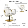 LUXMARS Reclining Hydraulic Barber Chair, White, 40 Inches To 46 Inches