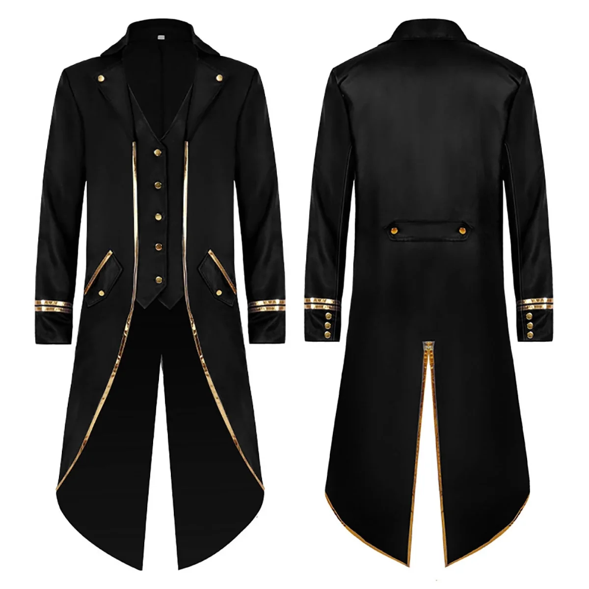 Men LYXSSBYX Mens Jackets Fall Fashion Halloween Men's Costume Men's Mid Length Retro Tuxedo Costume