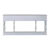 Magnolia Manor Hall Console Table, 72 in, Antique White And Weathered Bark Finish