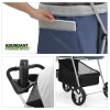 Magshion Foldable Pet Stroller, 4 Wheel, Navy Blue, 33 lbs Capacity