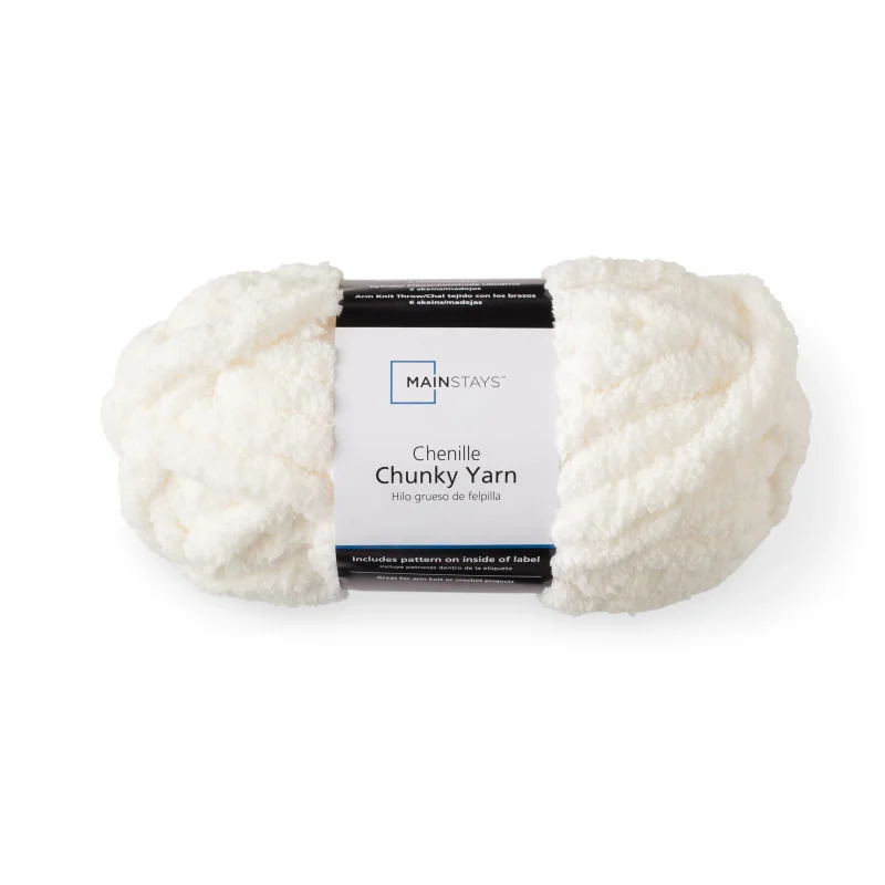 Mainstays Chunky Chenille Yarn, 31.7 yd, 100% Polyester, Super Bulky