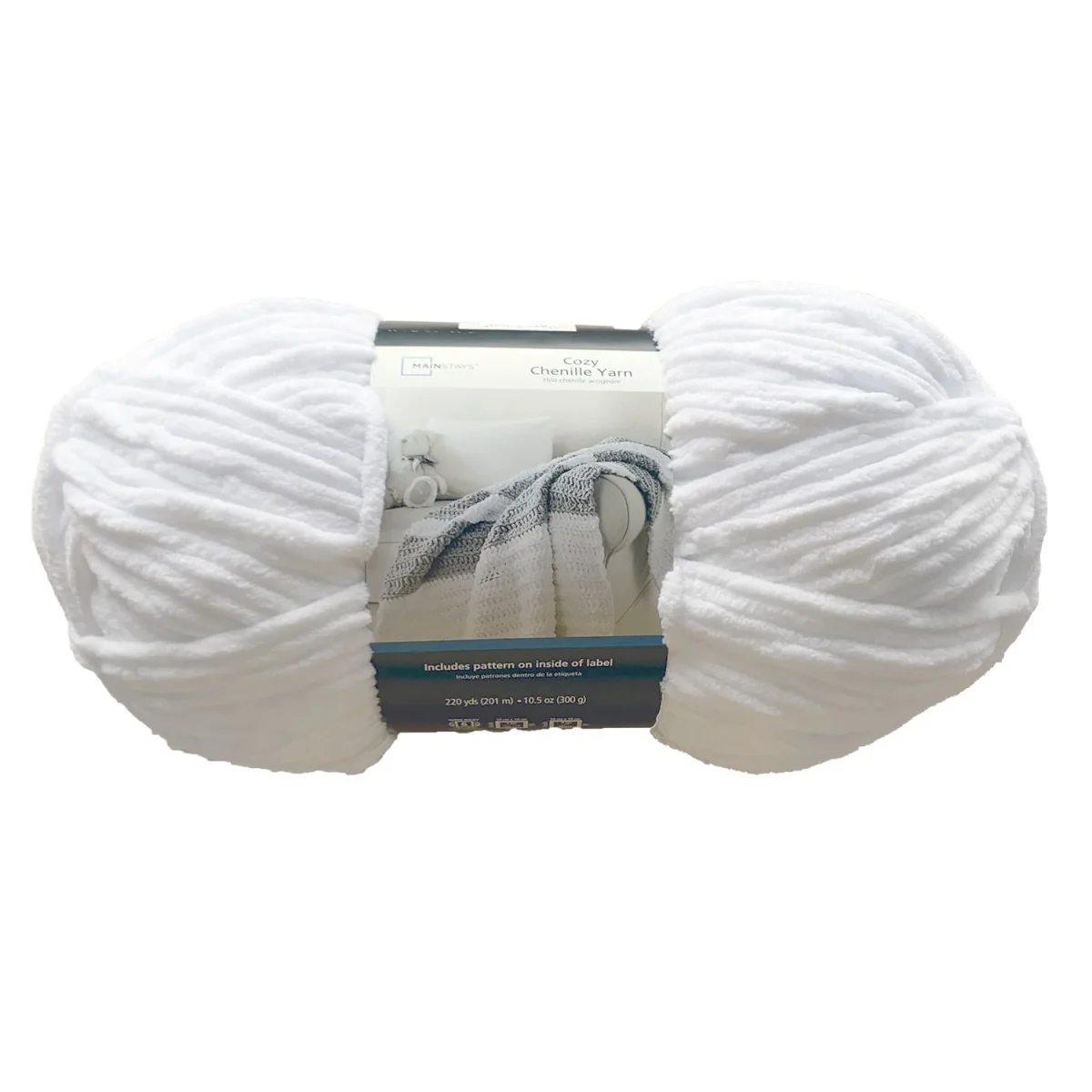 Mainstays Cozy Chenille Yarn, 220 yd, 100% Polyester, Bulky