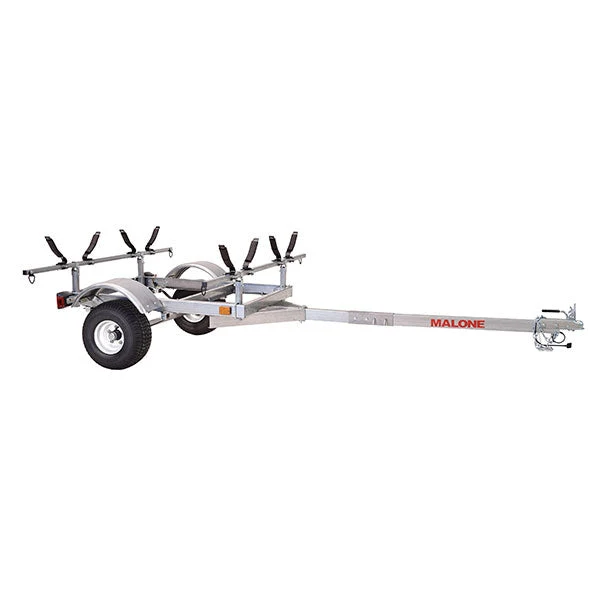 Malone Kayak Trailer Package, 600 lb Capacity, Galvanized Steel, LED Lights, 70 MPH Tires - LowMax 2