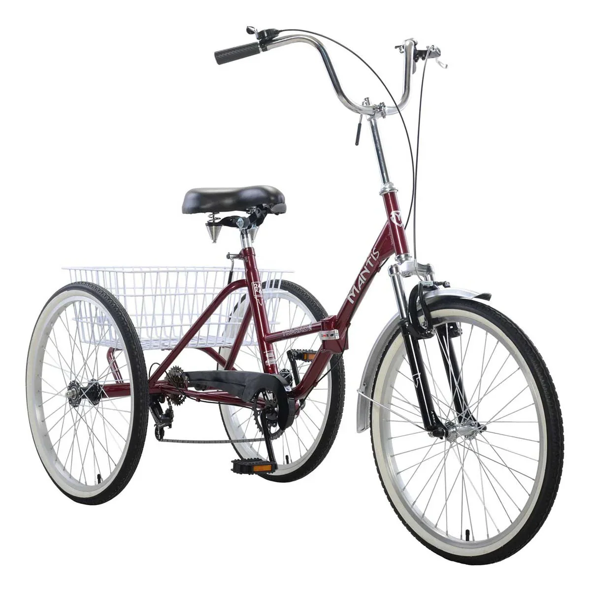 Mantis Tri-Rad Folding Adult Tricycle, 24 in, 6-Speed