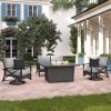 Martha Stewart Metal 4-Person Seating Group With Cushions And Propane Fire Pit - 15PKCR-LAK404-GR1GE